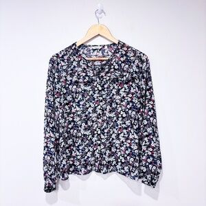 REITMANS Black floral sheer blouse